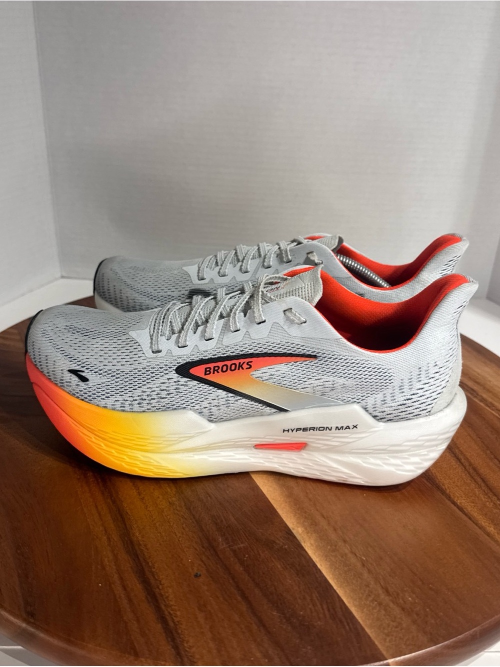 Brooks Hyperion Max Women's Running Shoes - White with Orange and Yellow Accent - Picture 7 of 16